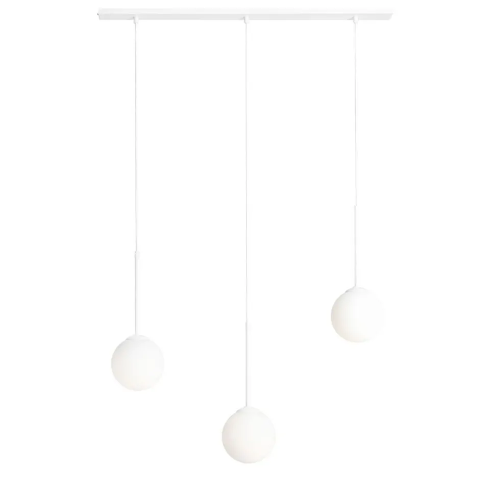 Lange Pendelleuchte Weiß Metall 80 cm E14 blendarm