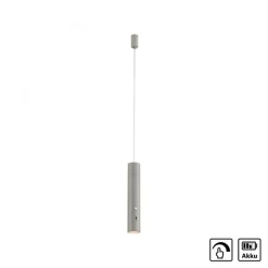 LED Akku Hängelampe Greige Metall Touch Dimmen 3000 K