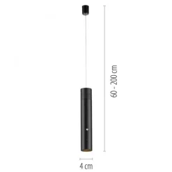 LED Akku Pendelleuchte Schwarz Metall Touch Dimmen 3 W