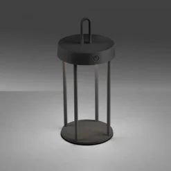 LED Akku Tischlampe Aluminium dimmbar IP44 2 W Schwarz