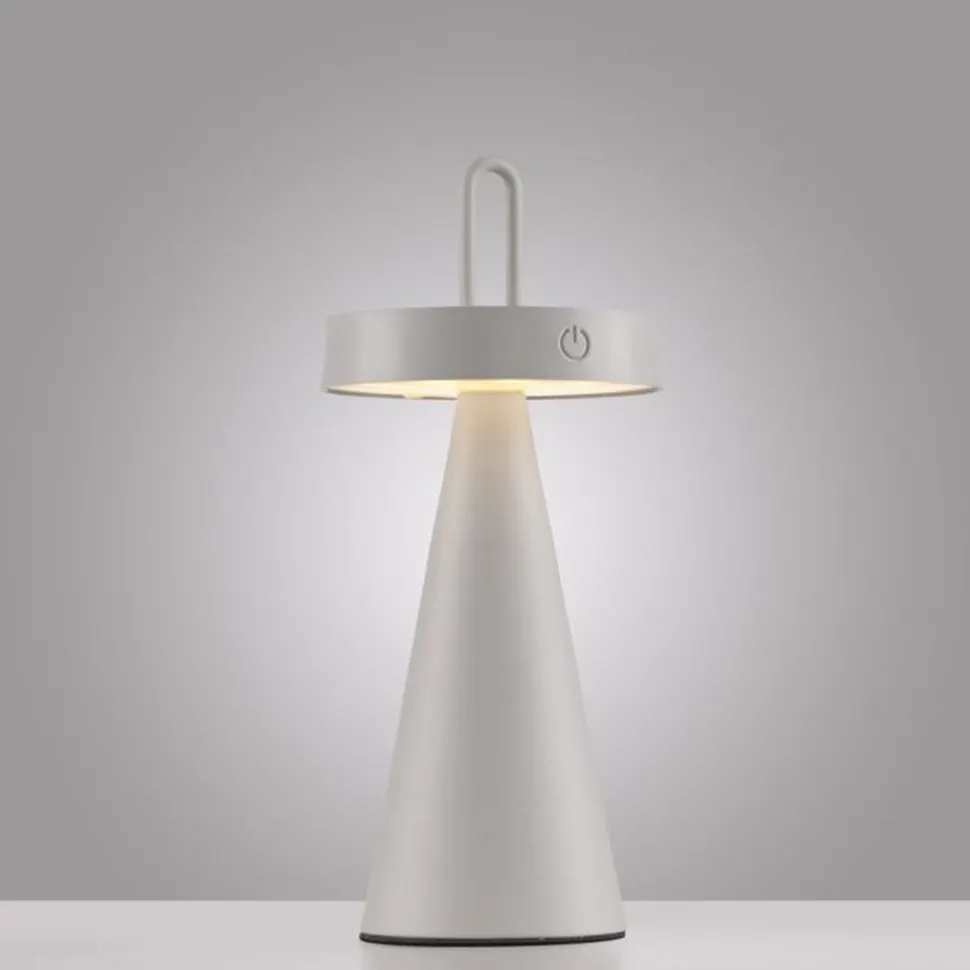 LED Akku Tischlampe Dimmer Touch IP44 28,9 cm Weiß