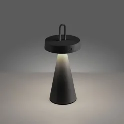LED Akku Tischlampe Dimmer Touch IP44 28,9 cm Schwarz