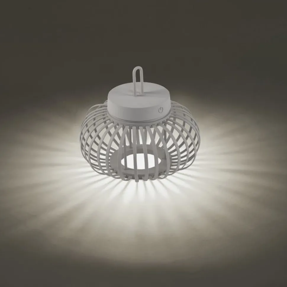 LED Akku Tischlampe Dimmer Touch 22 cm IP44 2 W Greige