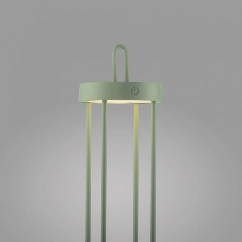 LED Akku Tischlampe Metall dimmbar IP44 2700 K Grün