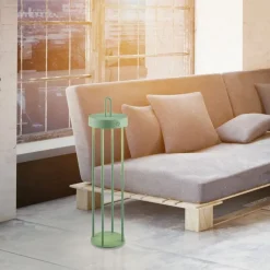 LED Akku Tischlampe Metall dimmbar IP44 2700 K Grün