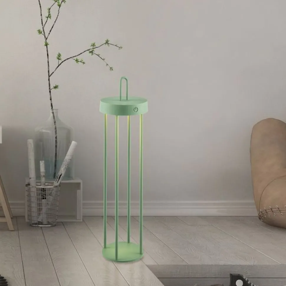 LED Akku Tischlampe Metall dimmbar IP44 2700 K Grün