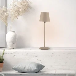 LED Akku Tischlampe Sandfarben dimmbar Touch 37 cm 2 W