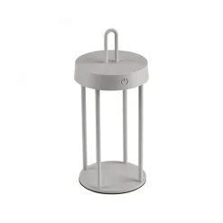 LED Akku Tischleuchte Aluminium dimmbar IP44 2 W Greige