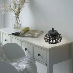 LED Akku Tischleuchte dimmbar 22 cm IP44 2 W Schwarz