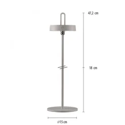 LED Akku Tischleuchte Greige Dimmer Touch IP44 47,2 cm