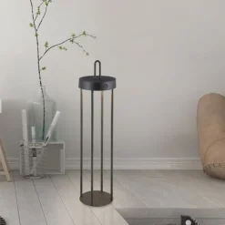 LED Akku Tischleuchte Metall dimmbar IP44 2 W Schwarz