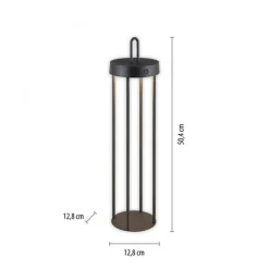 LED Akku Tischleuchte Metall dimmbar IP44 2 W Schwarz
