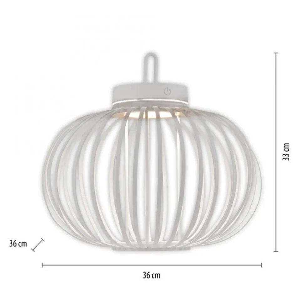 LED Akku Tischleuchte Weiß Dimmer Touch 33 cm IP44 2 W