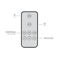 LED Akku Wandlampe in Silber dimmbar mit Fernbedienung