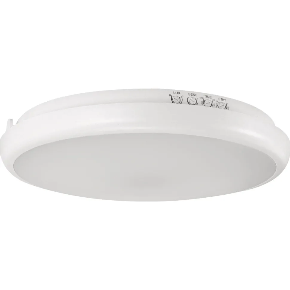 LED Außenleuchte mit Bewegungsmelder IP65 rund Ø 30 cm Weiß