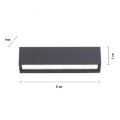 LED Außenleuchte Wand Aluminium B:25 cm IP65 Up & Down
