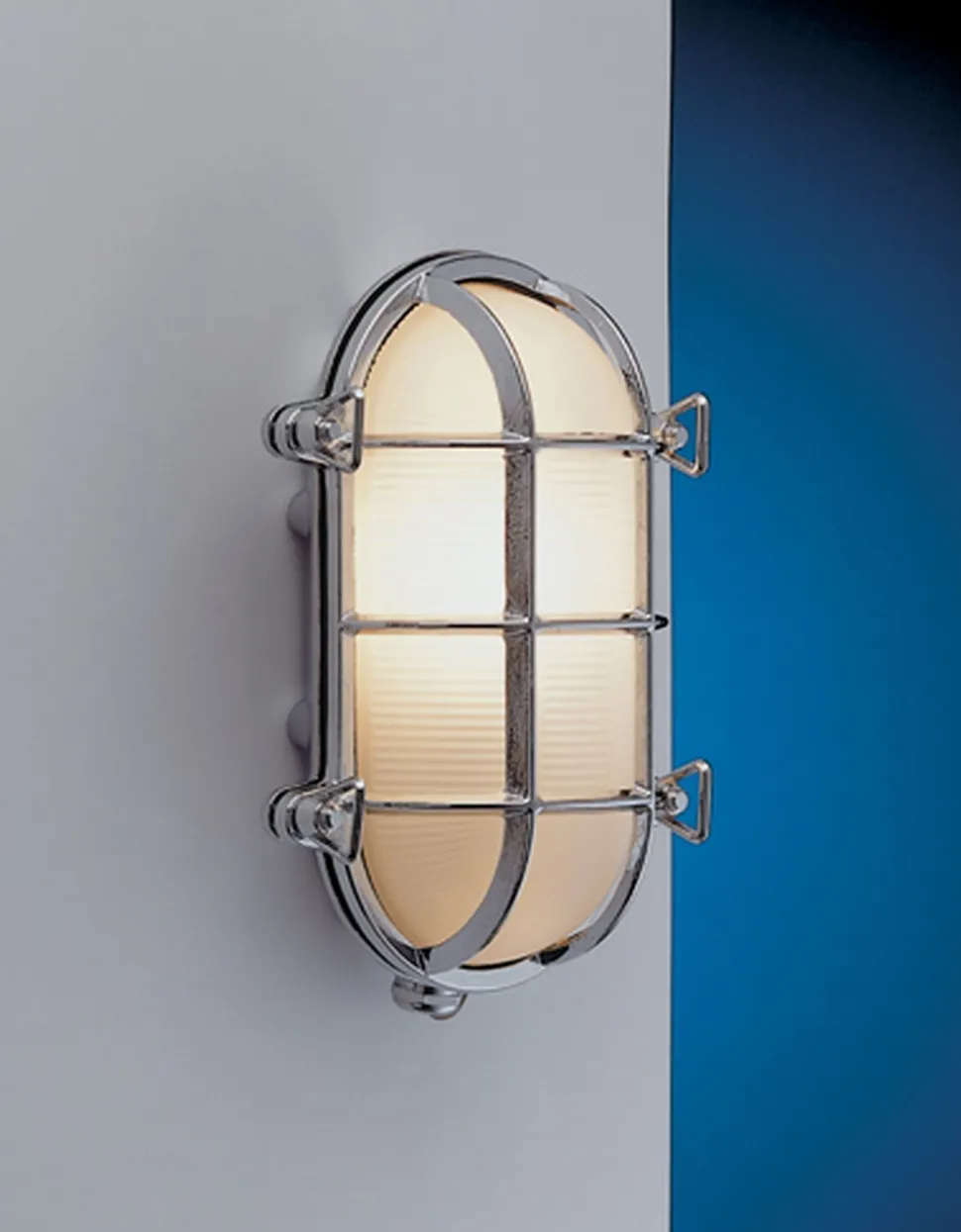 LED Außenwandleuchte Chrom aus Messing IP54 Maritim