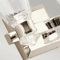 LED Badezimmerlampe Wand IP44 36,8 cm breit Glas Metall