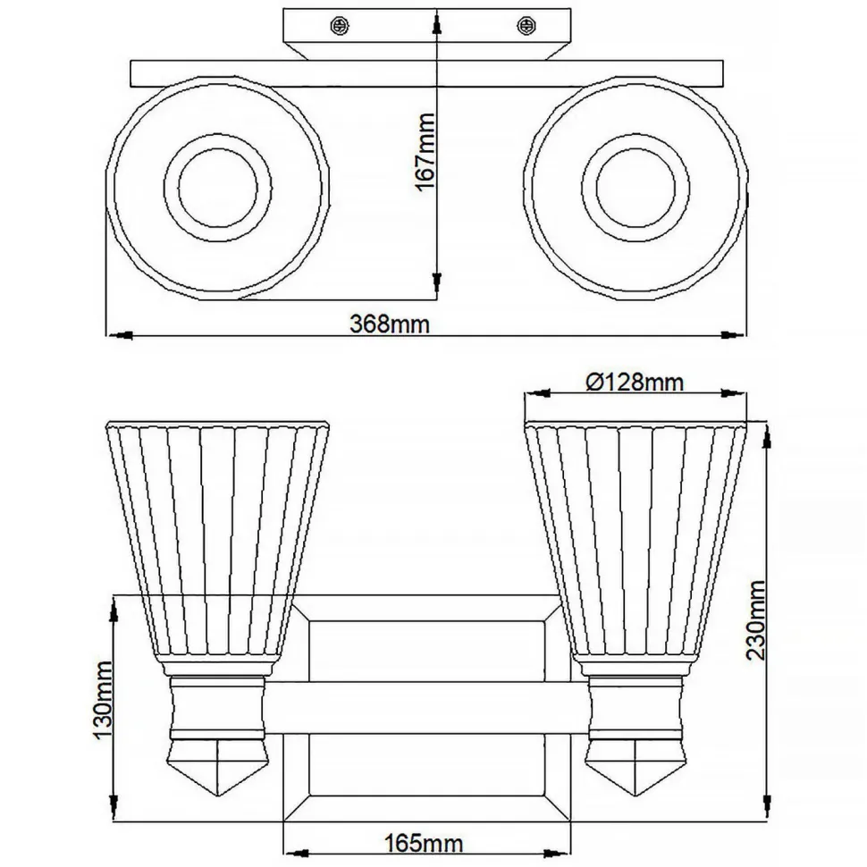 LED Badezimmerlampe Wand IP44 36,8 cm breit Glas Metall