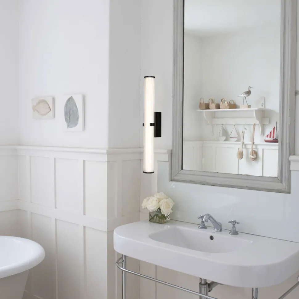 LED Badezimmerleuchte Wand 63 cm IP44 Glas Metall 3000 K