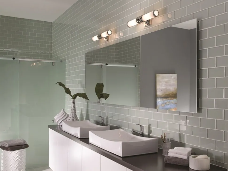 LED Badlampe Wand drehbar IP44 Weiß Chrom AMINE