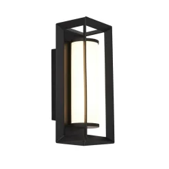 LED Badlampe Wand IP44 Schwarz Weiß H: 20 cm blendarm