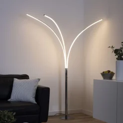 LED Bogenleuchte in Chrom Metall 6 W 733 lm 215 cm XXL