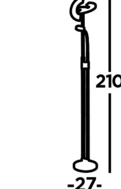 LED Deckenfluter Dimmbar 210 cm hoch Lesearm Schwarz