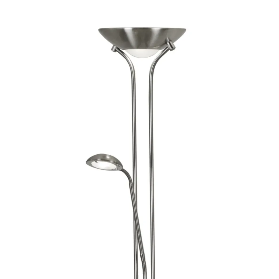 LED Deckenfluter Leselampe 180 cm in Silber 3000 K