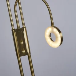 LED Deckenfluter Leselampe Dimmer 193 cm in Messing 3000 K