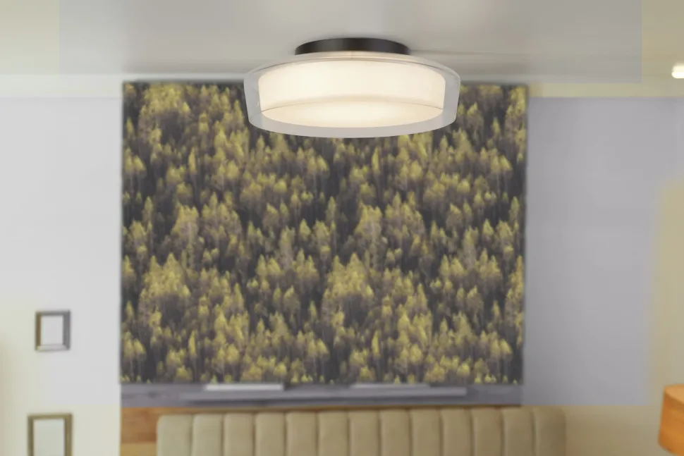 LED Deckenlampe Ø 30 cm IP44 Bad Schwarz matt Weiß