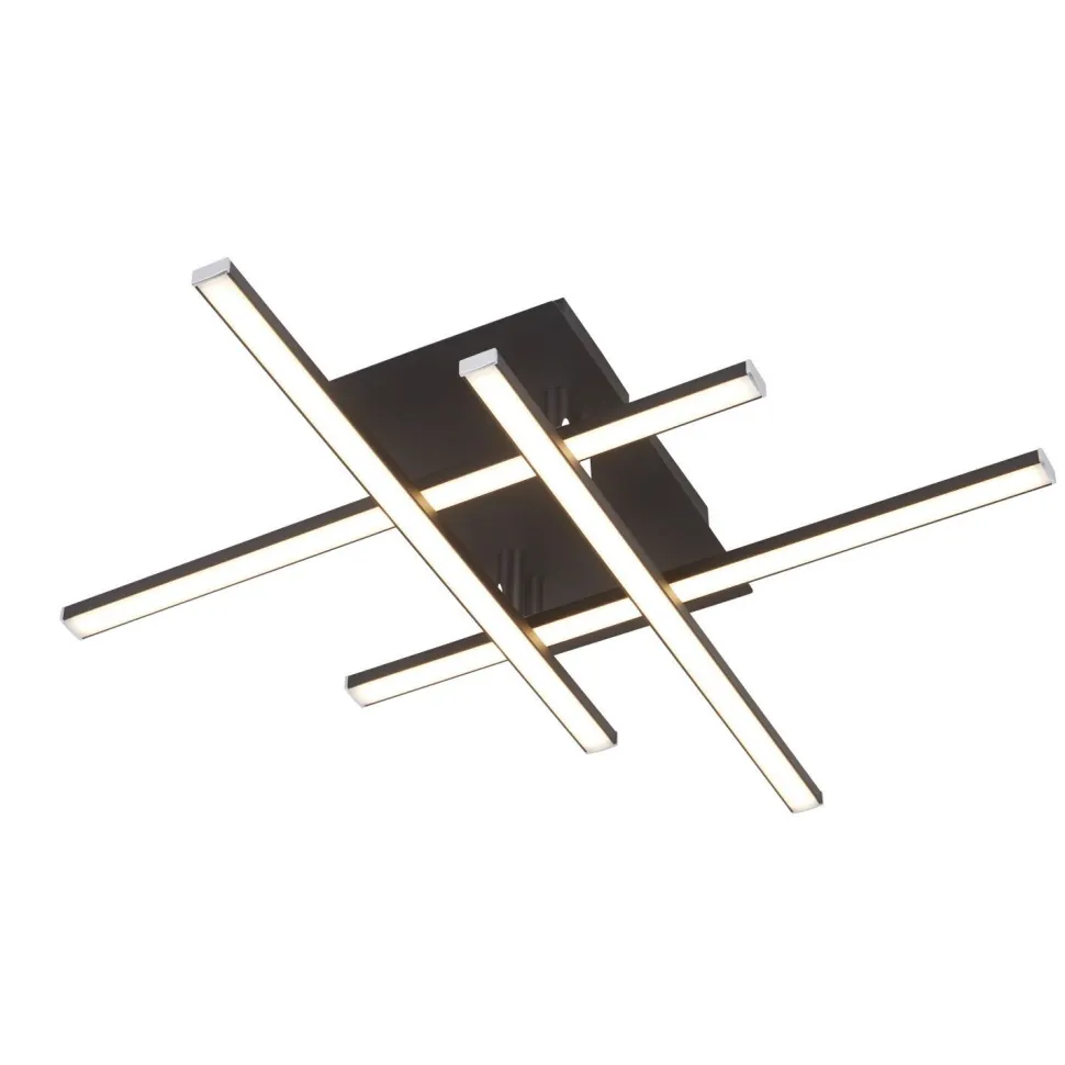 LED Deckenlampe 3000 K warmweiß Schwarz matt Chrom