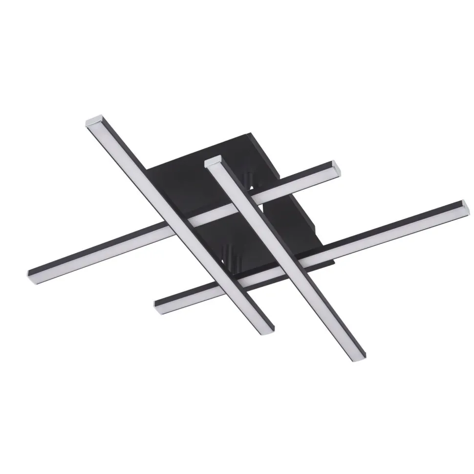 LED Deckenlampe 3000 K warmweiß Schwarz matt Chrom