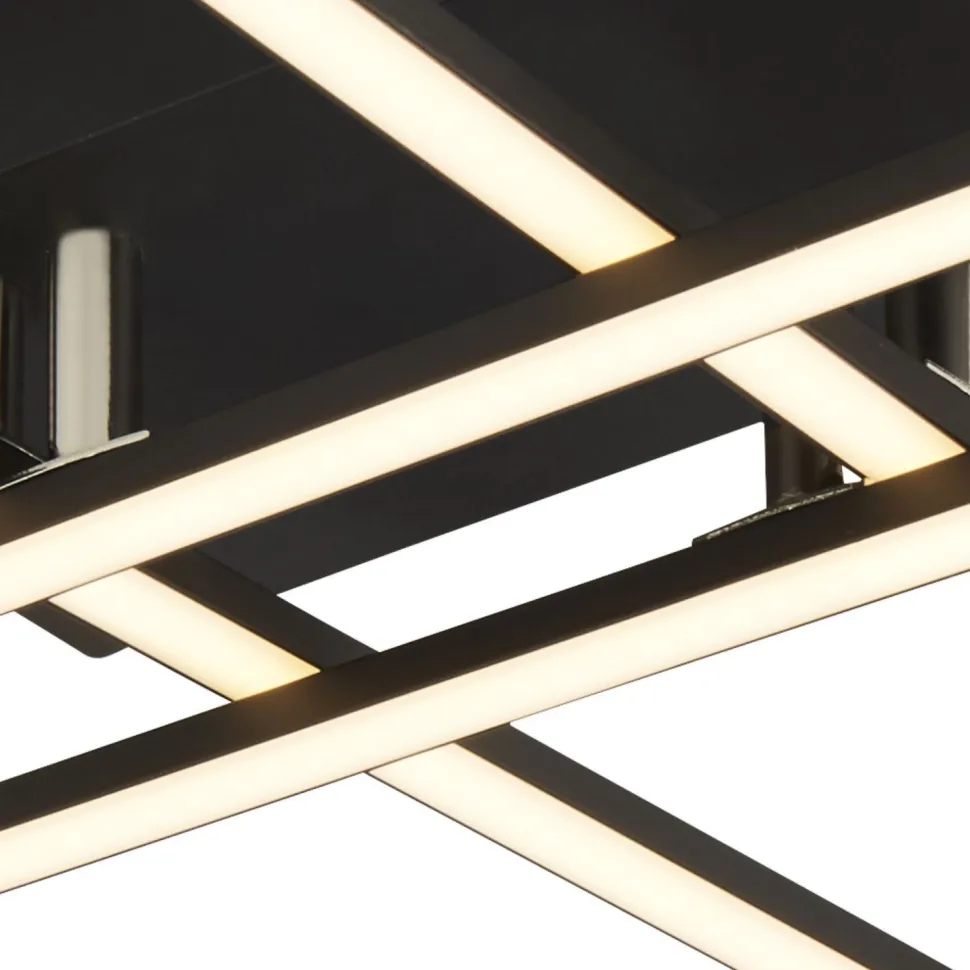 LED Deckenlampe 3000 K warmweiß Schwarz matt Chrom