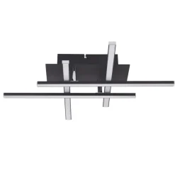 LED Deckenlampe 3000 K warmweiß Schwarz matt Chrom