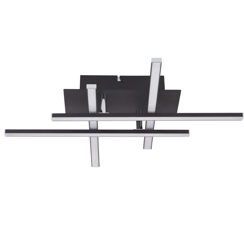 LED Deckenlampe 3000 K warmweiß Schwarz matt Chrom