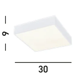 LED Deckenlampe Aluminium 16 W 3000 K IP44 B:30 cm Weiß