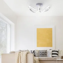 LED Deckenlampe dimmbar Metall in Stahl 2050 lm Modern