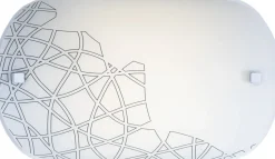 LED Deckenlampe Glas L: 33 cm klein 4000 K Weiß Chrom