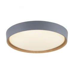 LED Deckenlampe Holz Metall Grau Ø51 cm 3720 lm dimmbar