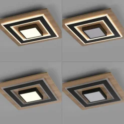 LED Deckenlampe Holz Metall 2150 lm wohnlich blendarm