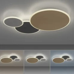 LED Deckenlampe in Messing Aluminium Grau 35 W dimmbar