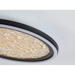 LED Deckenlampe in Schwarz Gold Metall 21 W Ø30 cm rund