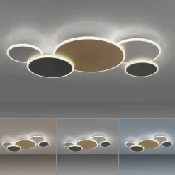 LED Deckenlampe Messing Aluminium Grau dimmbar L:85 cm