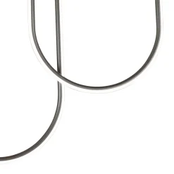 LED Deckenlampe Metall Bögen Modern 110 cm 35 W Schwarz