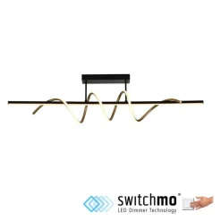 LED Deckenlampe Metall dimmbar 3000 K Schwarz Messing