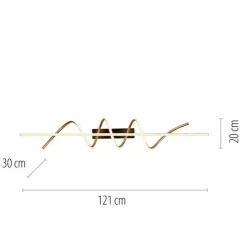 LED Deckenlampe Metall dimmbar 3000 K Schwarz Messing