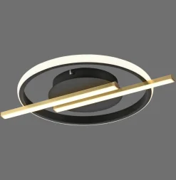 LED Deckenlampe Modern Schwarz Messing 3000 K dimmbar