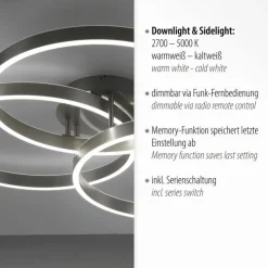 LED Deckenlampe Ringe Fernbedienung L:75 cm dimmbar