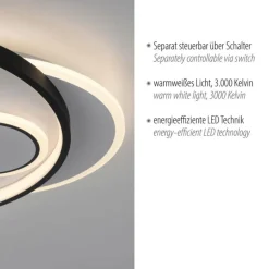 LED Deckenlampe Ringe Weiß Schwarz warmweiß 3000 K 27 W